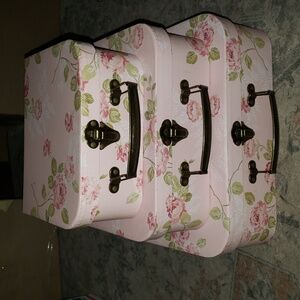 Floral Pink Decorative Storage Boxes